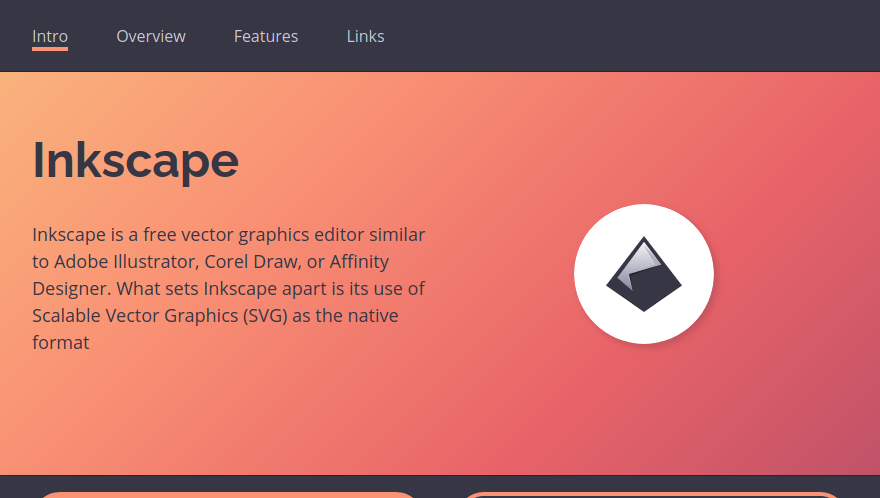 Inkscape landing page preview